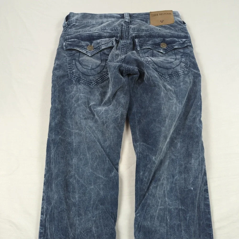 True‎ Religion Jeans Mens 30x30 Blue Geno Corduroy Flap Pocket Relaxed Slim